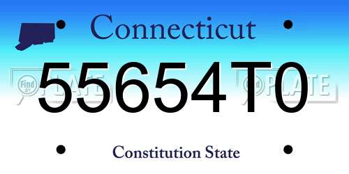 55654T0 Connecticut License Plate