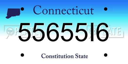 55655I6 Connecticut License Plate