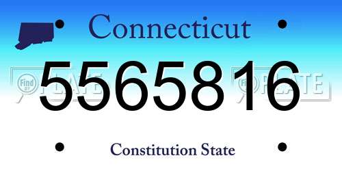 5565816 Connecticut License Plate