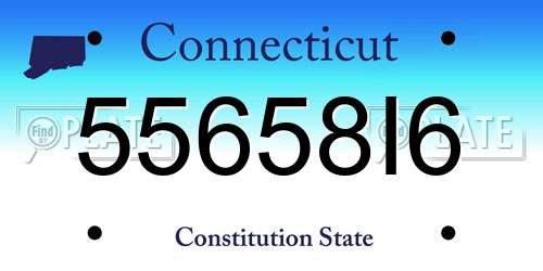 55658I6 Connecticut License Plate