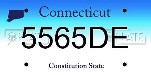5565DE Connecticut License Plate