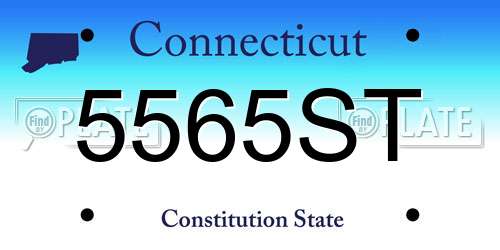 5565ST Connecticut License Plate