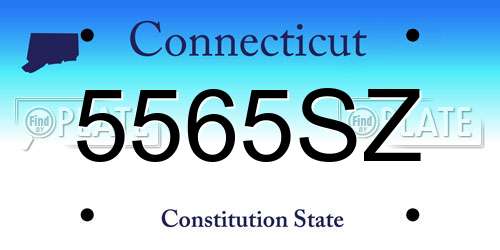 5565SZ Connecticut License Plate