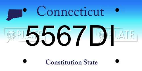 5567DI Connecticut License Plate