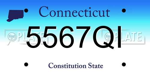 5567QI Connecticut License Plate