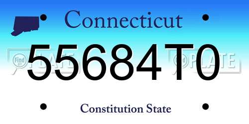 55684T0 Connecticut License Plate