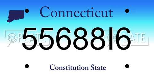 55688I6 Connecticut License Plate