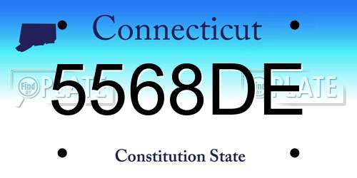 5568DE Connecticut License Plate