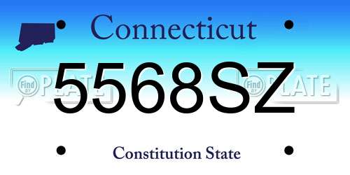 5568SZ Connecticut License Plate