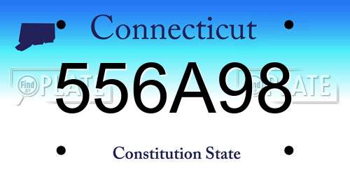 556A98 Connecticut License Plate