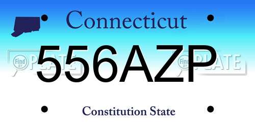 556AZP Connecticut License Plate