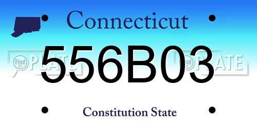 556B03 Connecticut License Plate