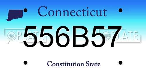 556B57 Connecticut License Plate