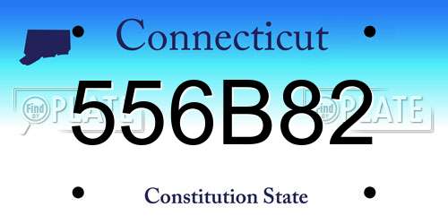 556B82 Connecticut License Plate