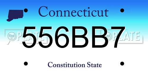 556BB7 Connecticut License Plate