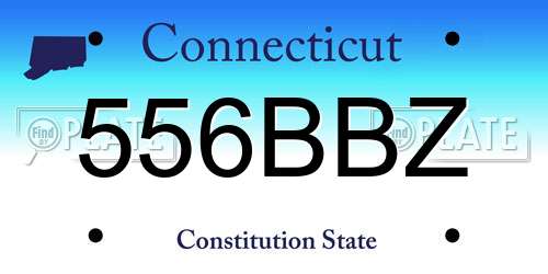 556BBZ Connecticut License Plate