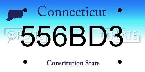 556BD3 Connecticut License Plate
