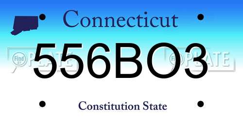 556BO3 Connecticut License Plate