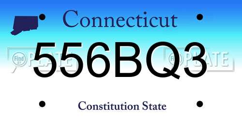 556BQ3 Connecticut License Plate