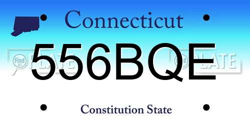 556BQE Connecticut License Plate