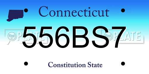 556BS7 Connecticut License Plate