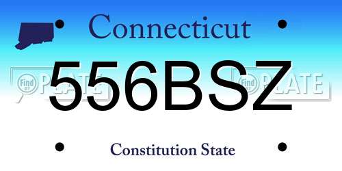 556BSZ Connecticut License Plate
