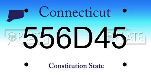 556D45 Connecticut License Plate