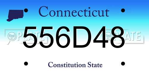 556D48 Connecticut License Plate