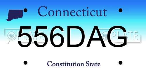556DAG Connecticut License Plate