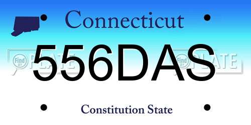 556DAS Connecticut License Plate