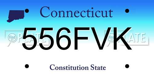 556FVK Connecticut License Plate