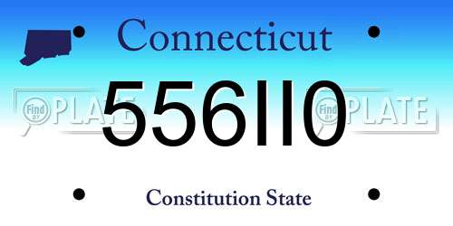 556II0 Connecticut License Plate