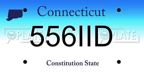 556IID Connecticut License Plate