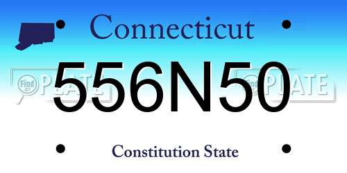 556N50 Connecticut License Plate