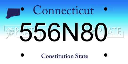 556N80 Connecticut License Plate