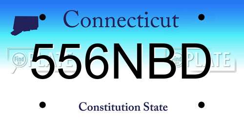556NBD Connecticut License Plate