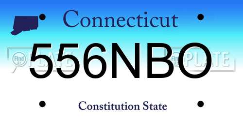 556NBO Connecticut License Plate