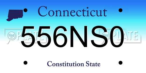 556NS0 Connecticut License Plate