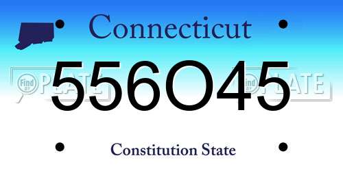 556O45 Connecticut License Plate