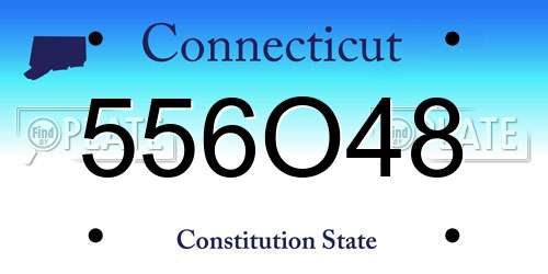 556O48 Connecticut License Plate