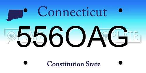 556OAG Connecticut License Plate