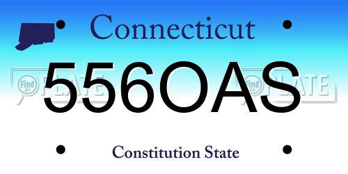 556OAS Connecticut License Plate