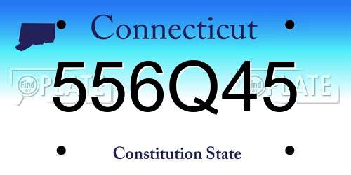 556Q45 Connecticut License Plate
