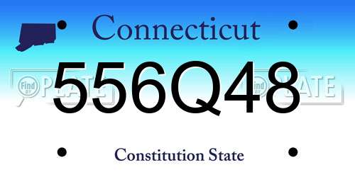 556Q48 Connecticut License Plate