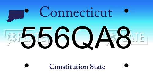 556QA8 Connecticut License Plate