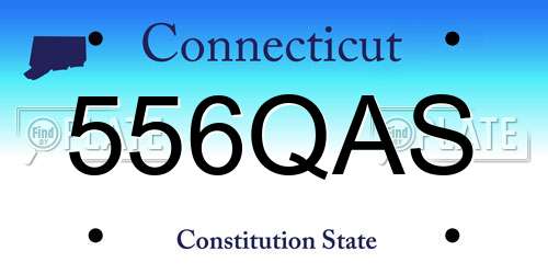 556QAS Connecticut License Plate