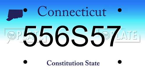 556S57 Connecticut License Plate