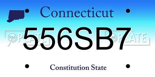 556SB7 Connecticut License Plate