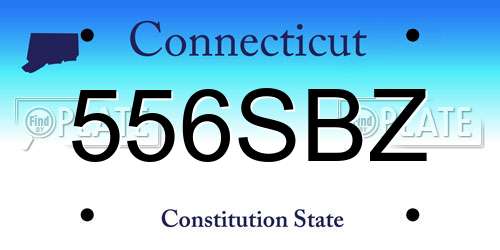 556SBZ Connecticut License Plate