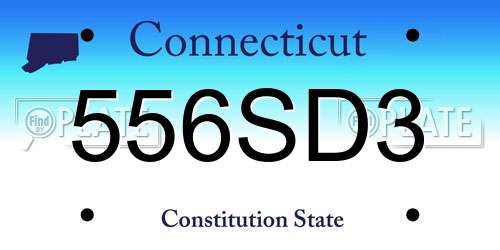 556SD3 Connecticut License Plate
